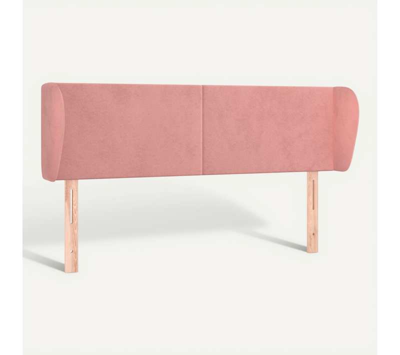 Tête De Lit Avec Oreilles Rose 147x23x78/88 Cm Velours