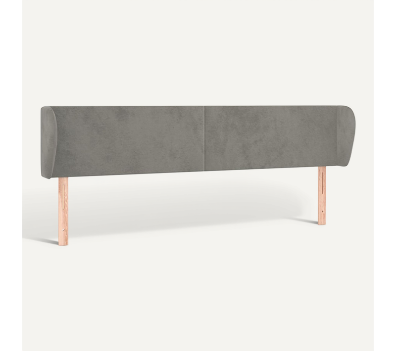 Tête De Lit Avec Oreilles Gris Clair 163x23x78/88 Cm Velours