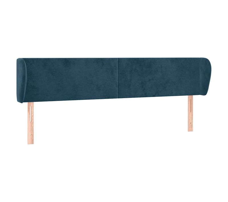 Tête De Lit Avec Oreilles Bleu Foncé 163x23x78/88 Cm Velours