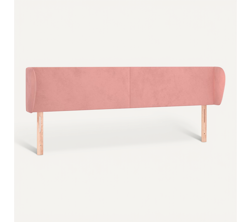 Tête De Lit Avec Oreilles Rose 163x23x78/88 Cm Velours