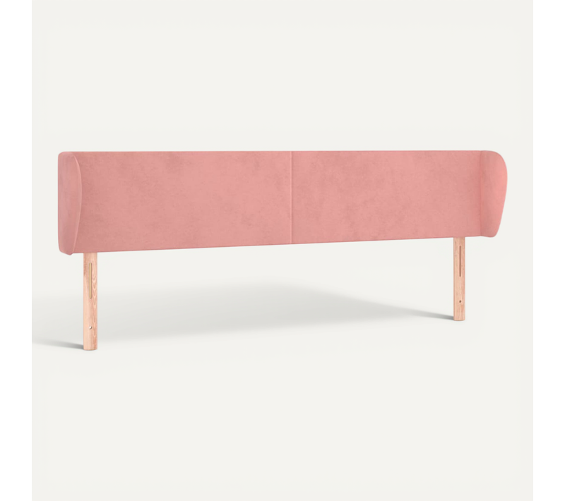 Tête De Lit Avec Oreilles Rose 183x23x78/88 Cm Velours