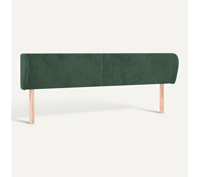 Tête De Lit Avec Oreilles Vert Foncé 203x23x78/88 Cm Velours
