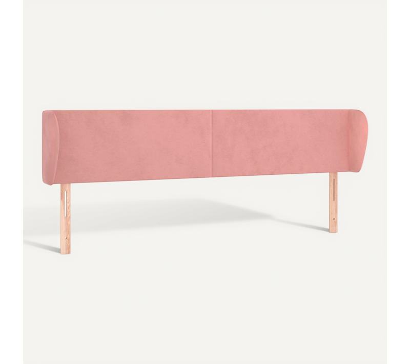 Tête De Lit Avec Oreilles Rose 203x23x78/88 Cm Velours