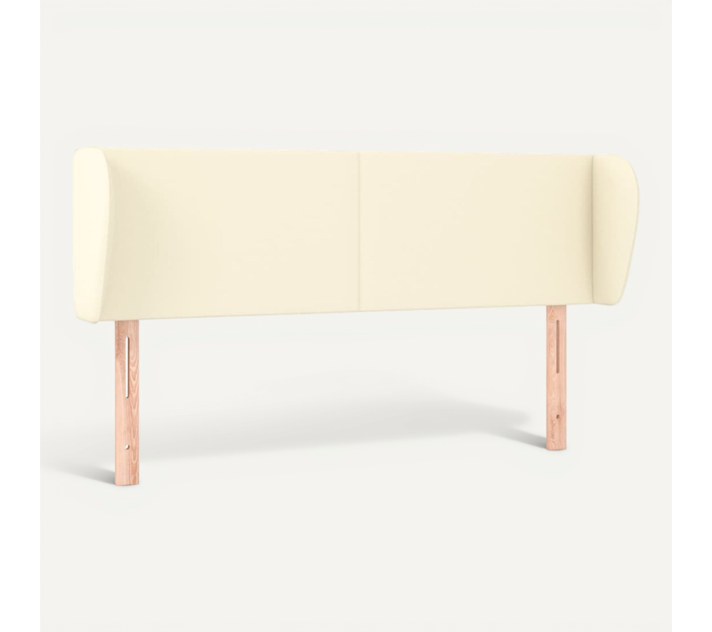 Tête De Lit Avec Oreilles Crème 147x23x78/88 Cm Simili