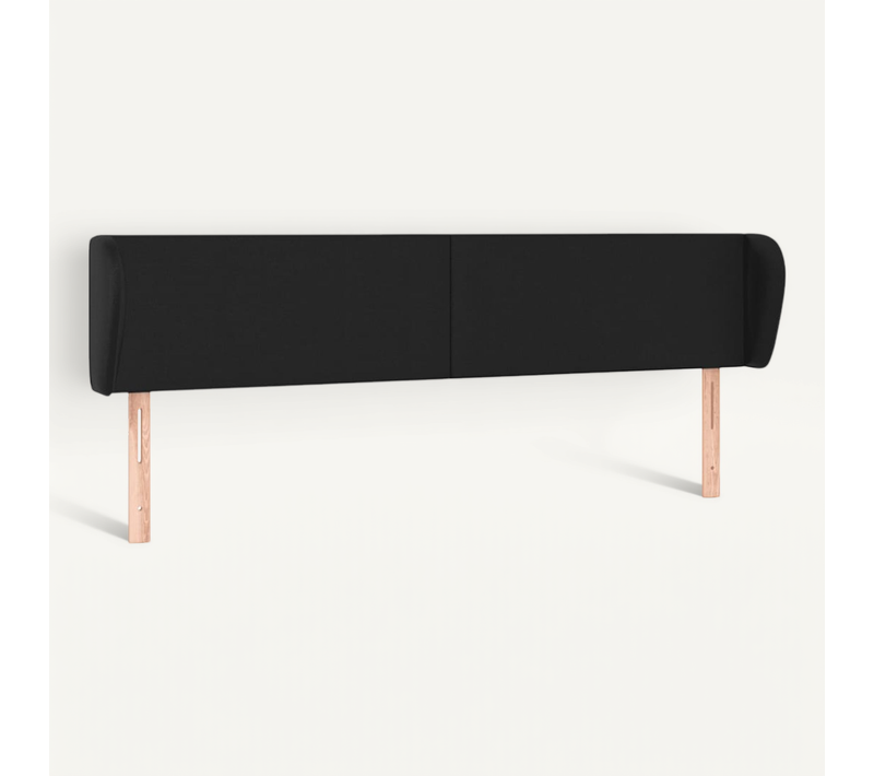 Tête De Lit Avec Oreilles Noir 163x23x78/88 Cm Simili