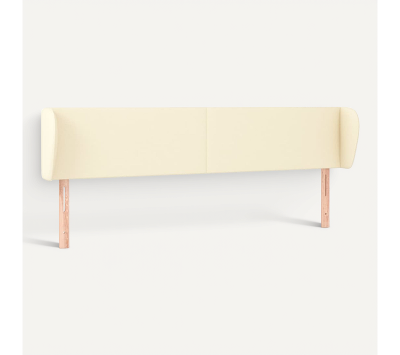 Tête De Lit Avec Oreilles Crème 163x23x78/88 Cm Simili