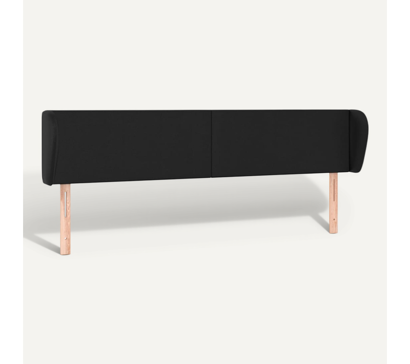 Tête De Lit Avec Oreilles Noir 203x23x78/88 Cm Simili