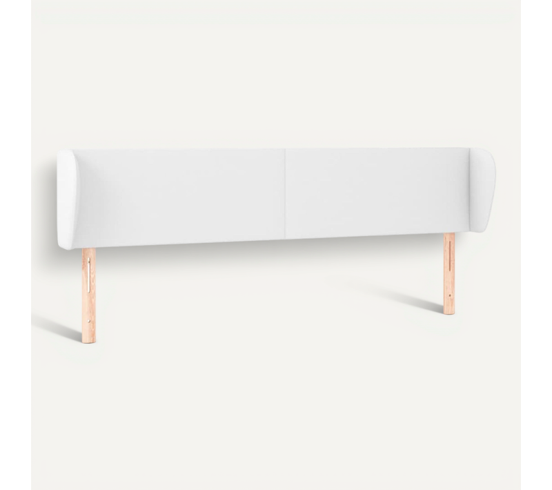 Tête De Lit Avec Oreilles Blanc 203x23x78/88 Cm Similicuir