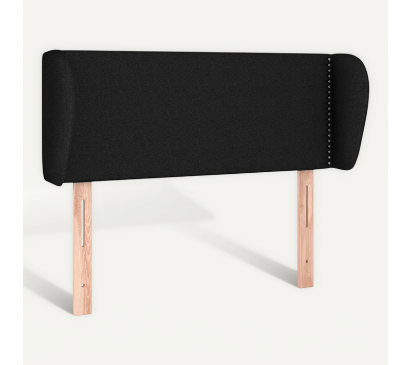Tête De Lit Avec Oreilles Noir 83x23x78/88 Cm Tissu