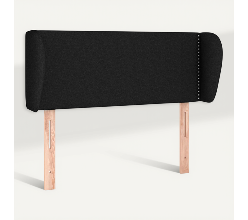 Tête De Lit Avec Oreilles Noir 93x23x78/88 Cm Tissu