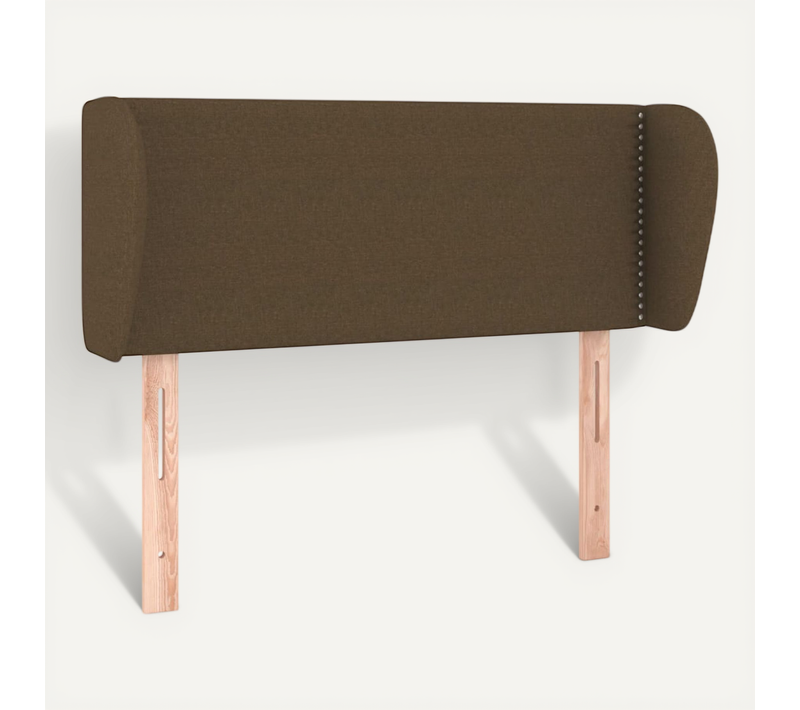 Tête De Lit Avec Oreilles Marron Foncé 103x23x78/88 Cm Tissu