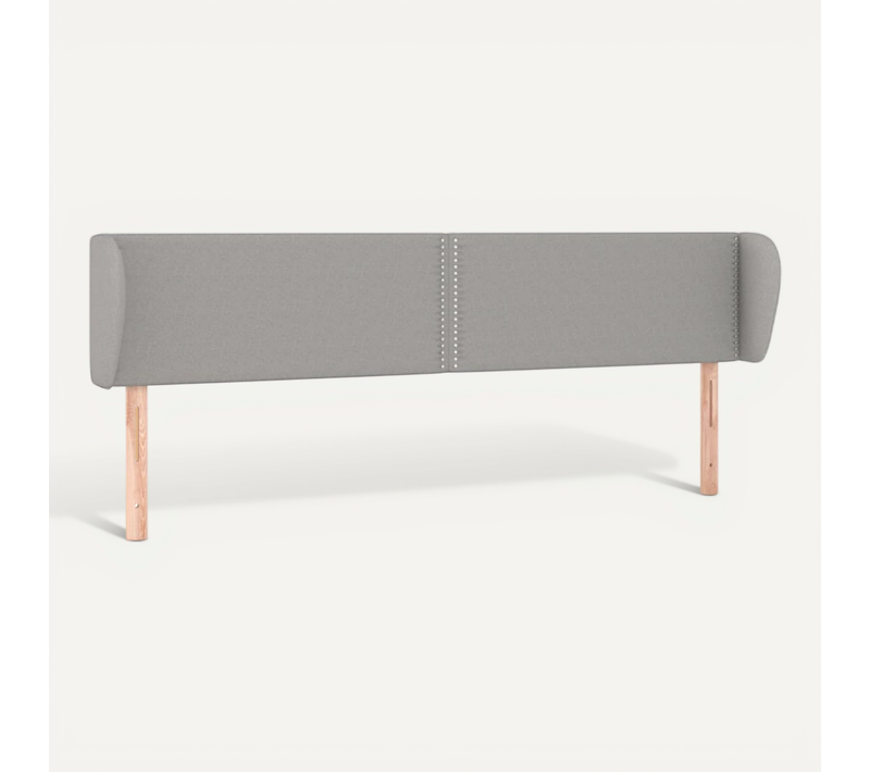 Tête De Lit Avec Oreilles Gris Clair 183x23x78/88 Cm Tissu
