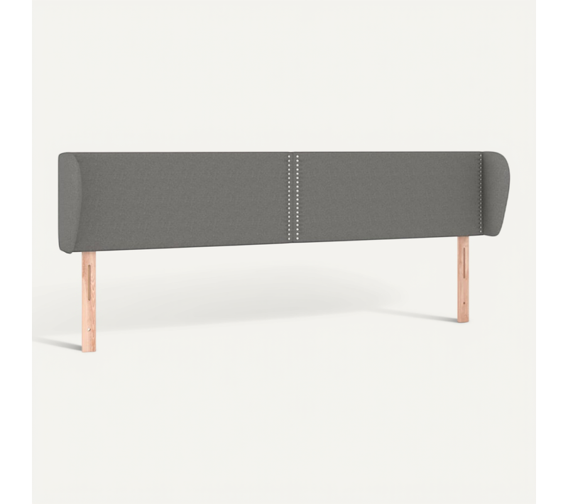 Tête De Lit Avec Oreilles Gris Foncé 183x23x78/88 Cm Tissu