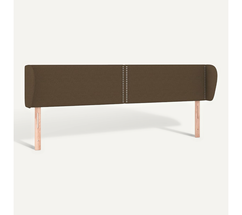 Tête De Lit Avec Oreilles Marron Foncé 183x23x78/88 Cm Tissu
