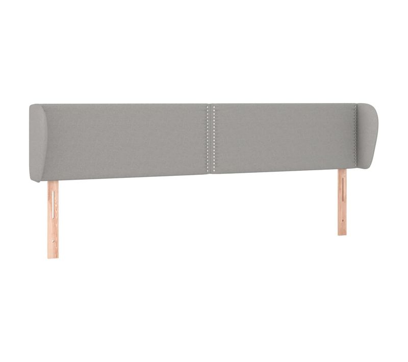 Tête De Lit Avec Oreilles Gris Clair 203x23x78/88 Cm Tissu