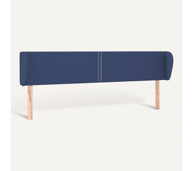 Tête De Lit Avec Oreilles Bleu 203x23x78/88 Cm Tissu
