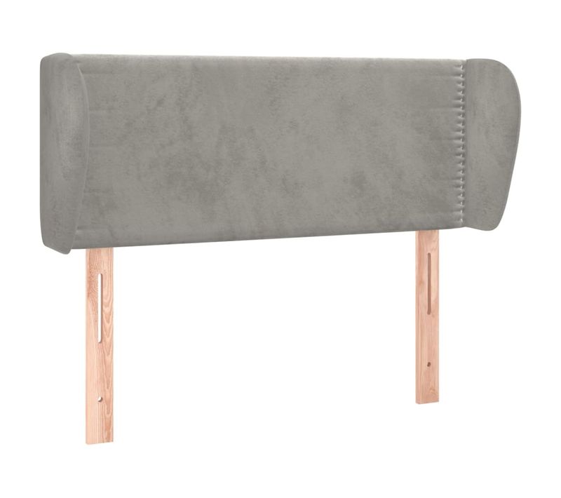 Tête De Lit Avec Oreilles Gris Clair 83x23x78/88 Cm Velours
