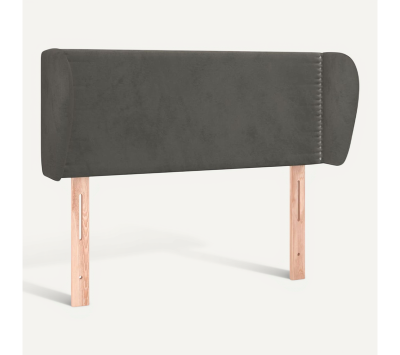 Tête De Lit Avec Oreilles Gris Foncé 103x23x78/88 Cm Velours