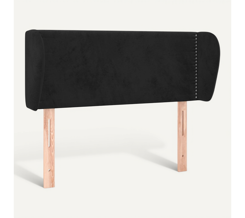 Tête De Lit Avec Oreilles Noir 103x23x78/88 Cm Velours