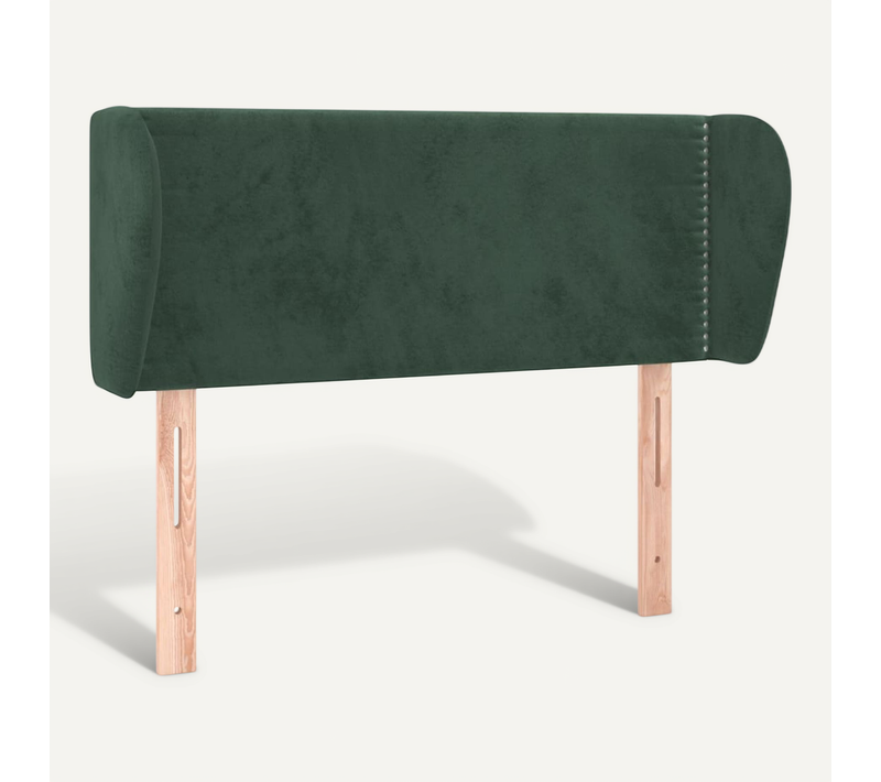 Tête De Lit Avec Oreilles Vert Foncé 103x23x78/88 Cm Velours