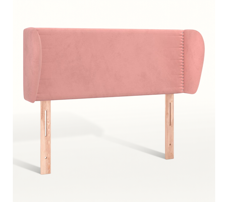 Tête De Lit Avec Oreilles Rose 103x23x78/88 Cm Velours