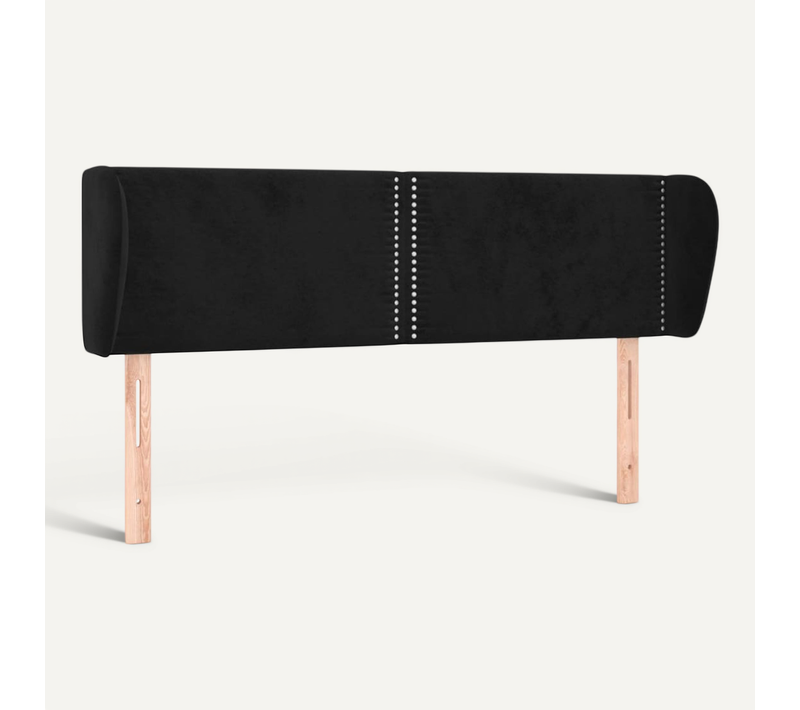 Tête De Lit Avec Oreilles Noir 147x23x78/88 Cm Velours