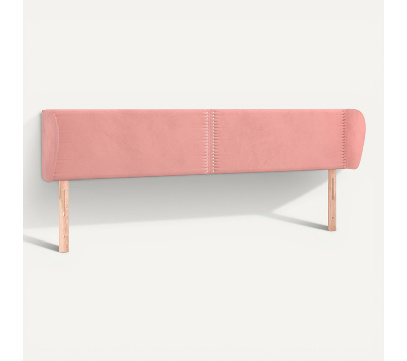Tête De Lit Avec Oreilles Rose 163x23x78/88 Cm Velours