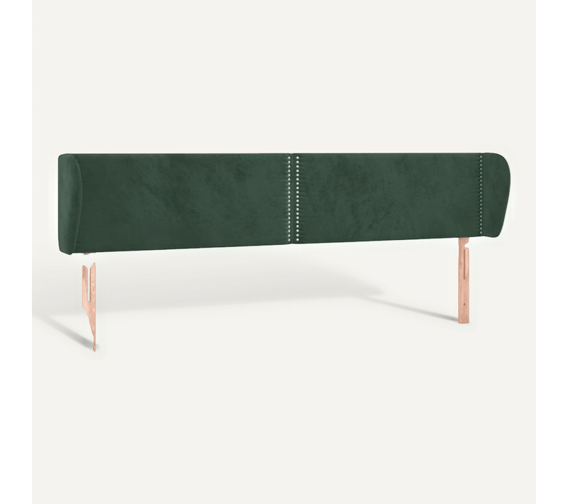 Tête De Lit Avec Oreilles Vert Foncé 183x23x78/88 Cm Velours