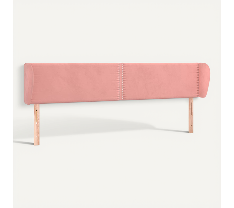 Tête De Lit Avec Oreilles Rose 183x23x78/88 Cm Velours