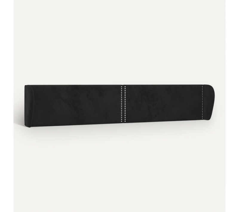 Tête De Lit Avec Oreilles Noir 203x23x78/88 Cm Velours