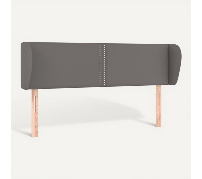 Tête De Lit Avec Oreilles Gris 147x23x78/88 Cm Simili
