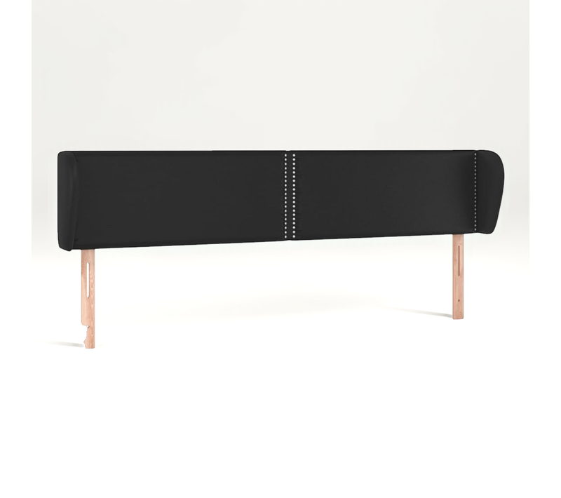 Tête De Lit Avec Oreilles Noir 183x23x78/88 Cm Simili