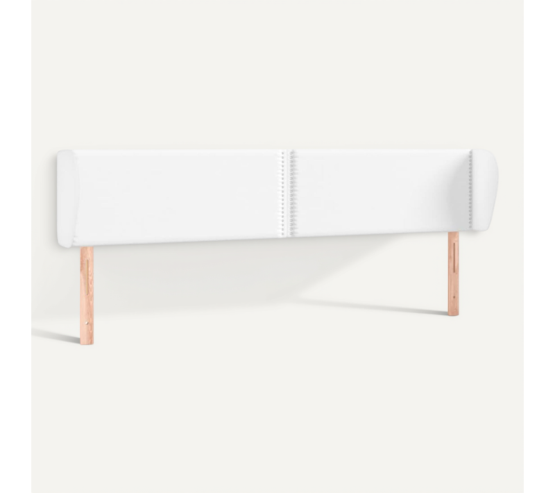 Tête De Lit Avec Oreilles Blanc 203x23x78/88 Cm Similicuir