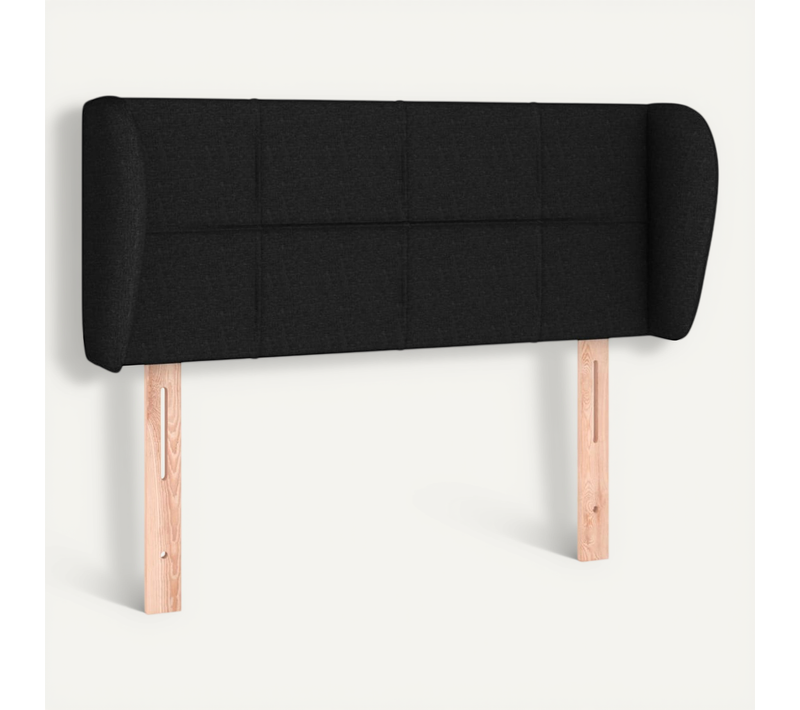 Tête De Lit Avec Oreilles Noir 83x23x78/88 Cm Tissu