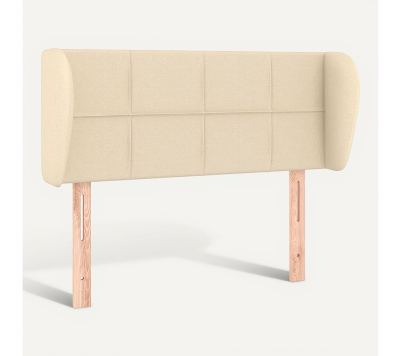 Tête De Lit Avec Oreilles Crème 83x23x78/88 Cm Tissu