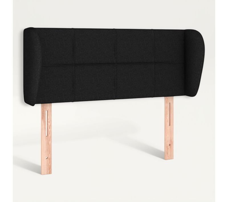 Tête De Lit Avec Oreilles Noir 93x23x78/88 Cm Tissu