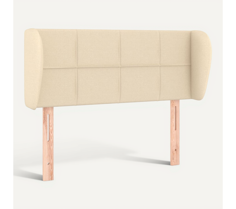 Tête De Lit Avec Oreilles Crème 93x23x78/88 Cm Tissu
