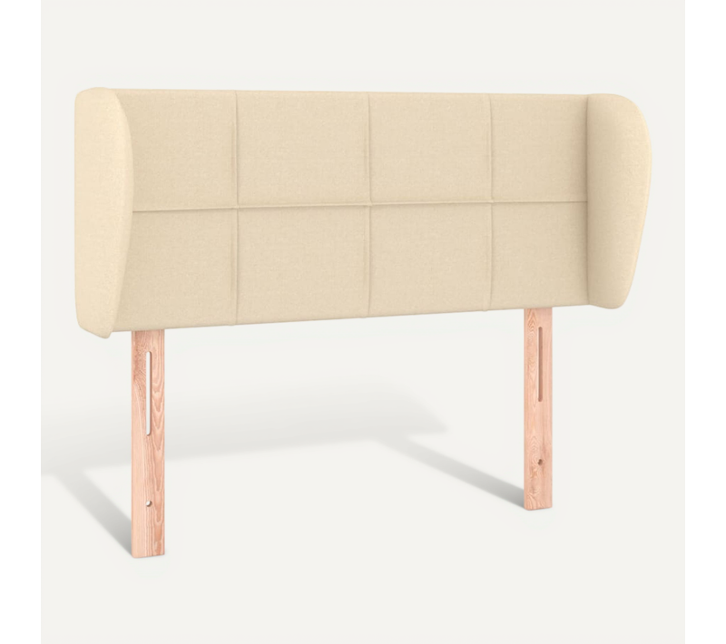 Tête De Lit Avec Oreilles Crème 103x23x78/88 Cm Tissu