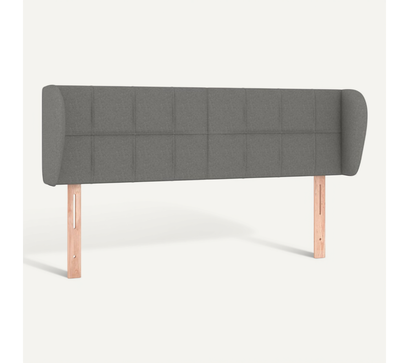 Tête De Lit Avec Oreilles Gris Foncé 147x23x78/88 Cm Tissu
