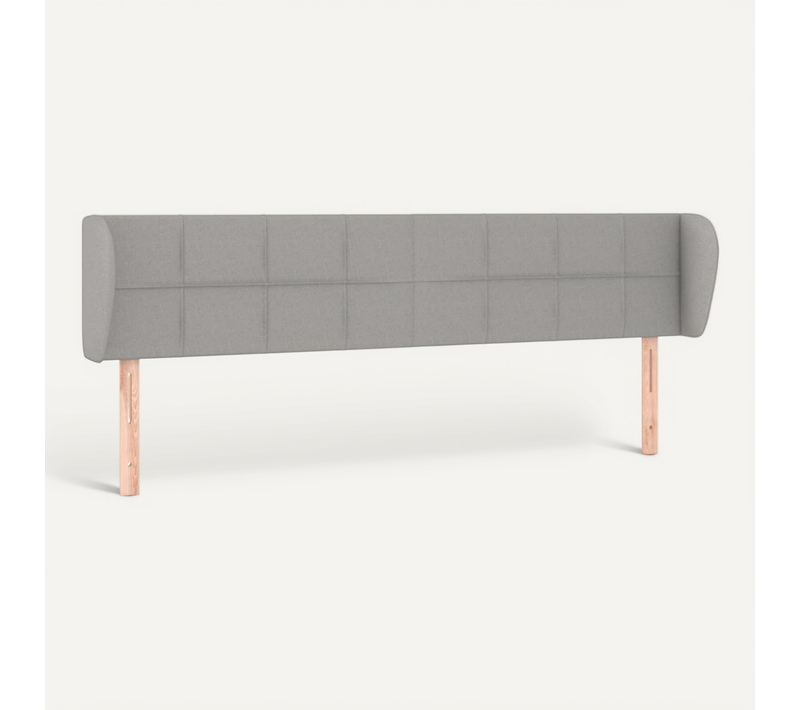 Tête De Lit Avec Oreilles Gris Clair 163x23x78/88 Cm Tissu