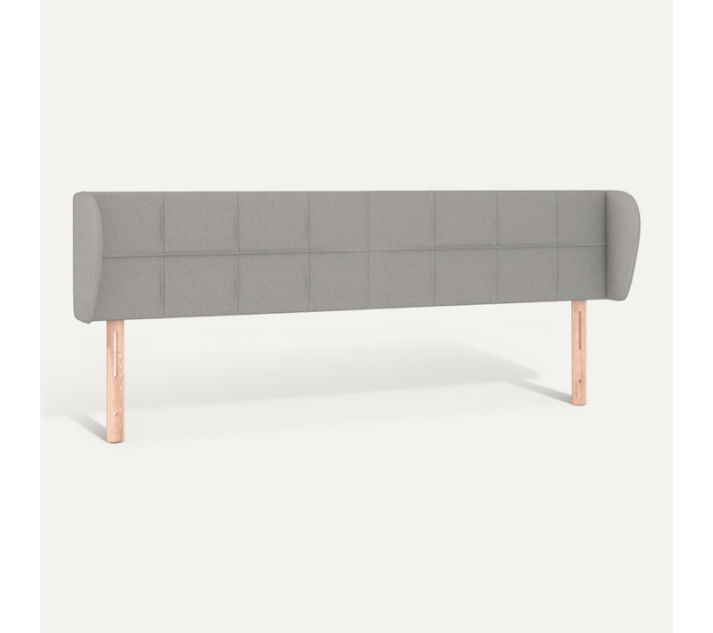 Tête De Lit Avec Oreilles Gris Clair 183x23x78/88 Cm Tissu