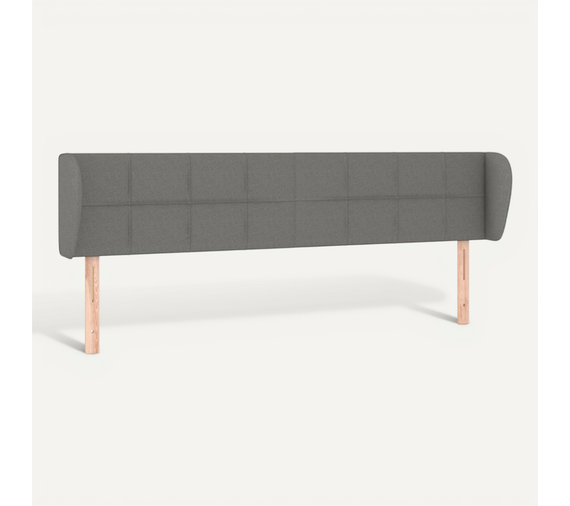 Tête De Lit Avec Oreilles Gris Foncé 183x23x78/88 Cm Tissu