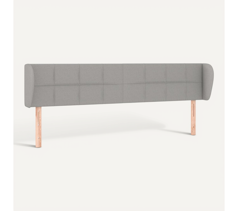 Tête De Lit Avec Oreilles Gris Clair 203x23x78/88 Cm Tissu