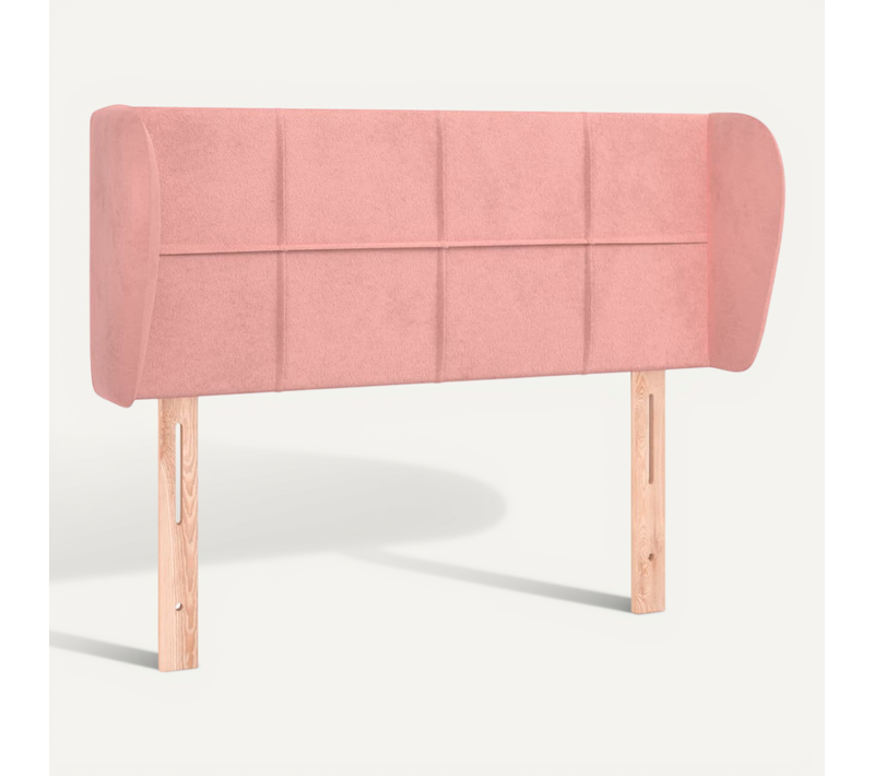 Tête De Lit Avec Oreilles Rose 83x23x78/88 Cm Velours