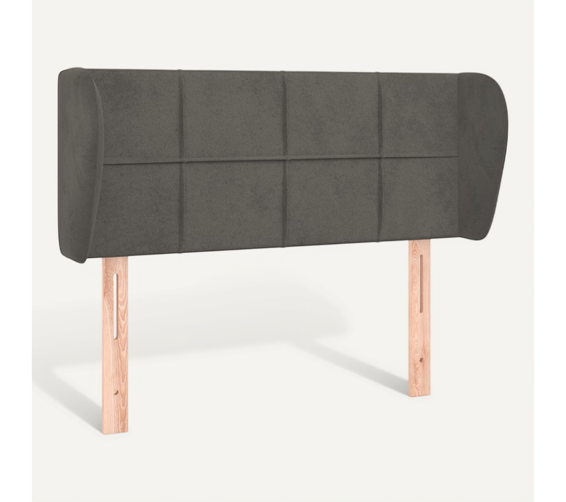 Tête De Lit Avec Oreilles Gris Foncé 93x23x78/88 Cm Velours