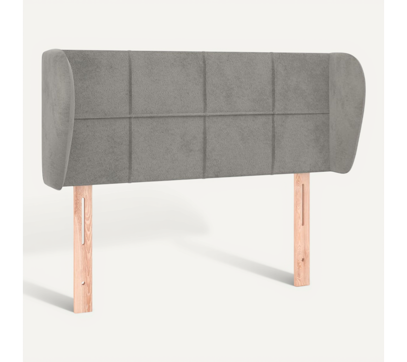 Tête De Lit Avec Oreilles Gris Clair 103x23x78/88 Cm Velours