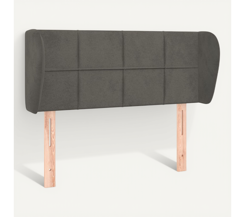 Tête De Lit Avec Oreilles Gris Foncé 103x23x78/88 Cm Velours