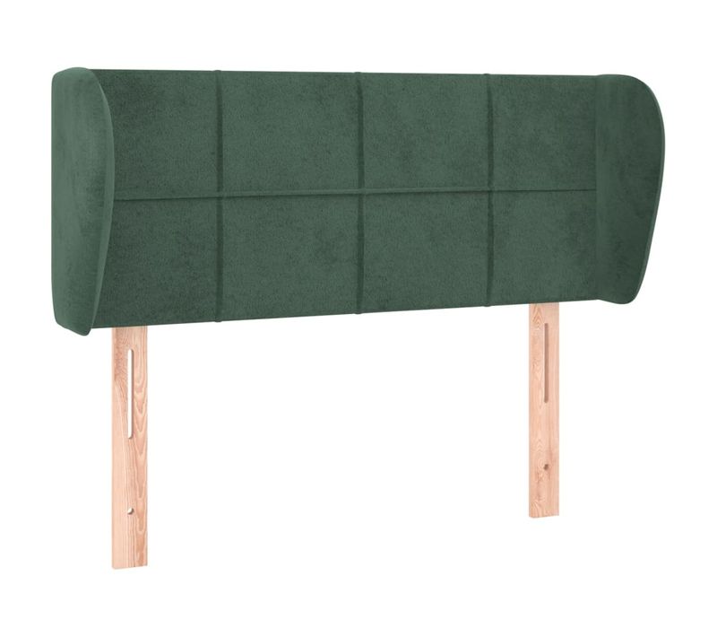 Tête De Lit Avec Oreilles Vert Foncé 103x23x78/88 Cm Velours
