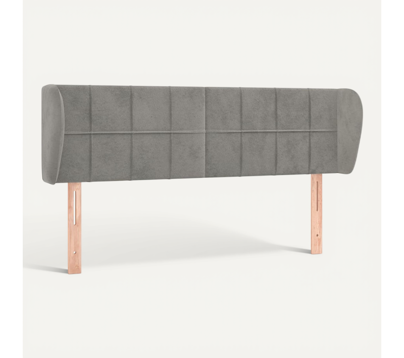 Tête De Lit Avec Oreilles Gris Clair 147x23x78/88 Cm Velours