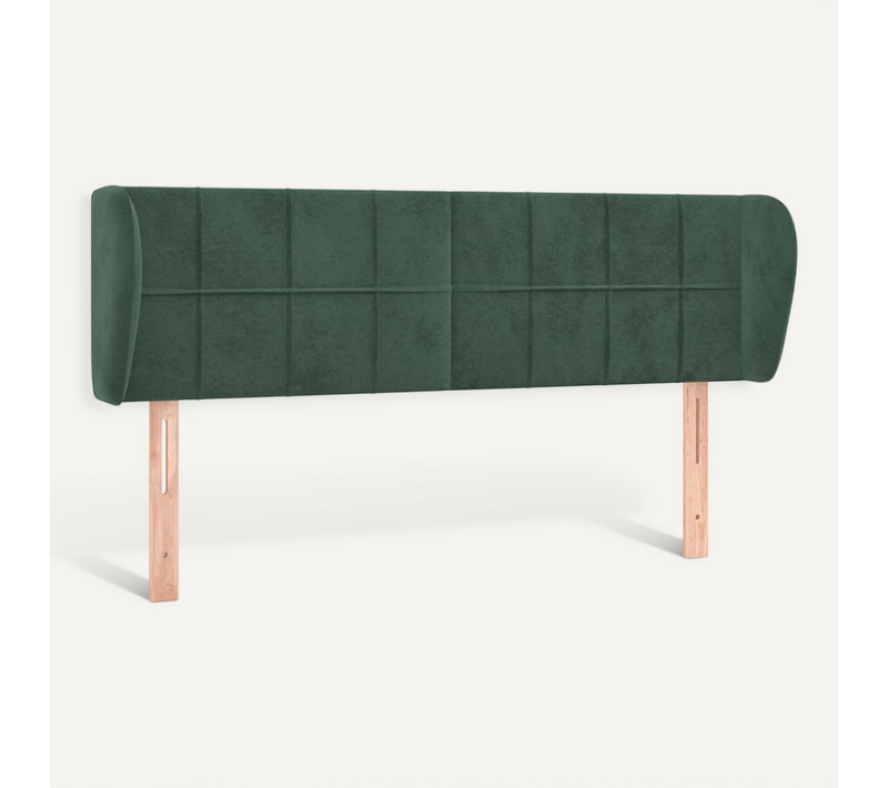 Tête De Lit Avec Oreilles Vert Foncé 147x23x78/88 Cm Velours
